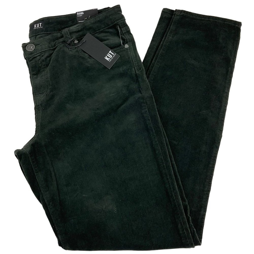 Kut From the Kloth Jeans Women's Size 14 Green Diana Skinny Mid-Rise Denim Nwt - Picture 3 of 13